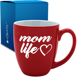 Mom Live Heart 16oz Personalized Bistro Coffee Mug