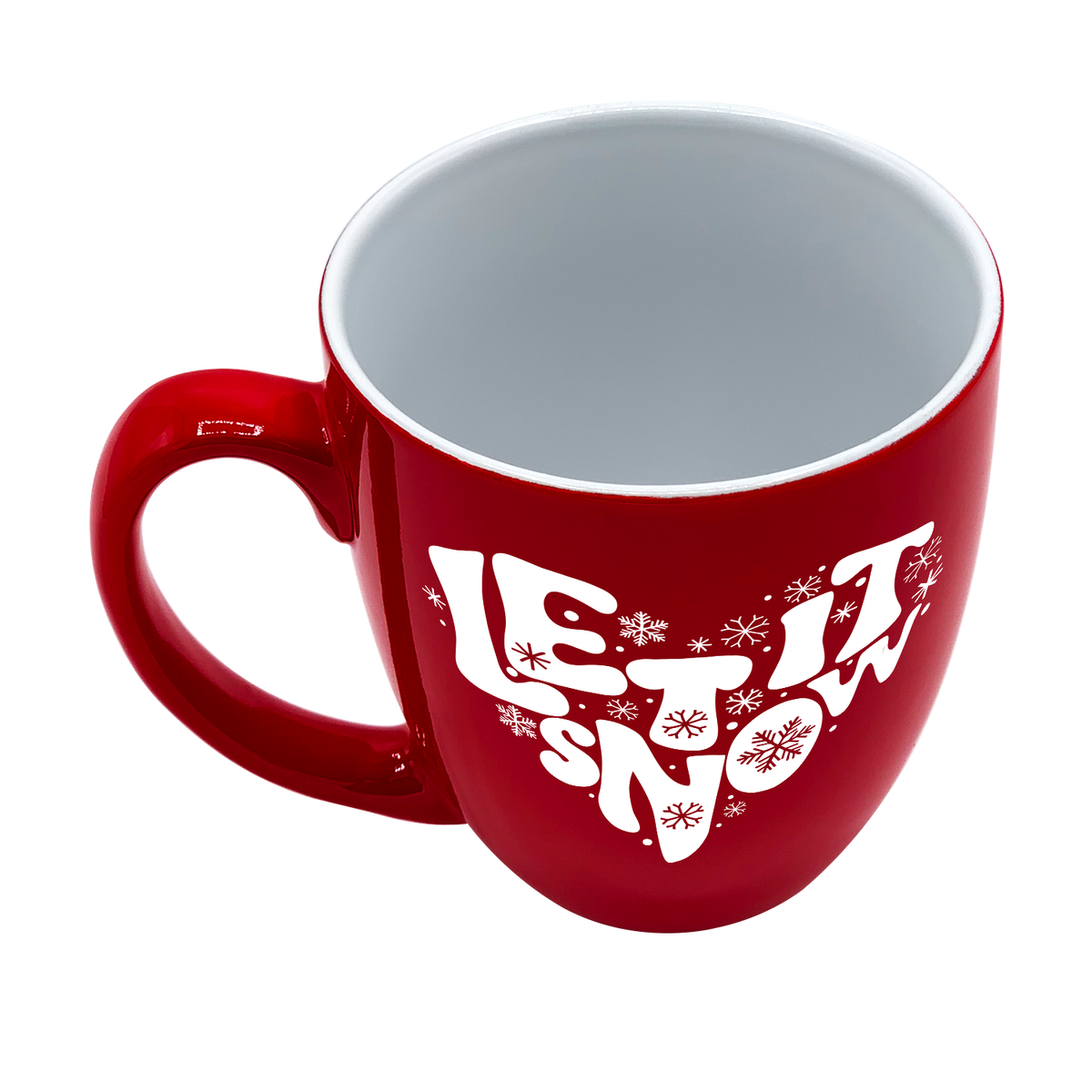 Let it Snow Heart on Red 16oz Christmas Bistro Coffee Mug