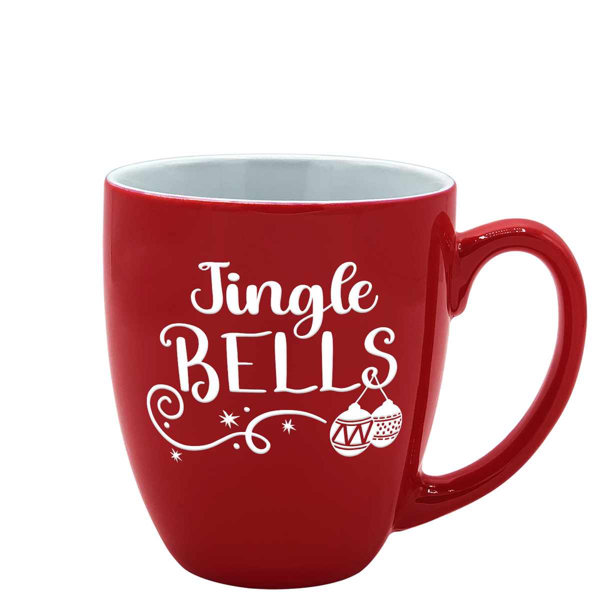 Jingle Bells on Red 16oz Christmas Bistro Coffee Mug