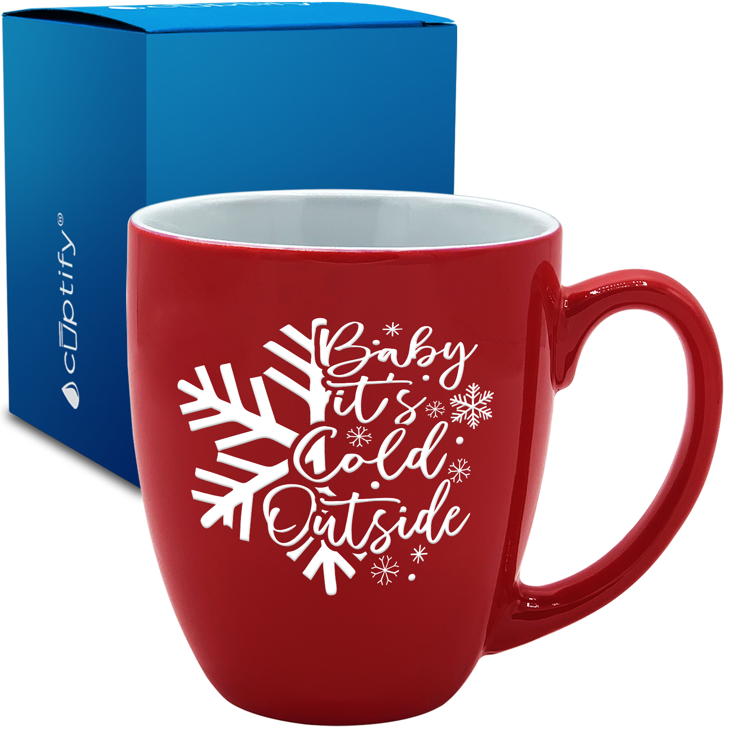 Baby its Cold Outside 16oz Red Personalized Christmas Bistro Coffee Mug