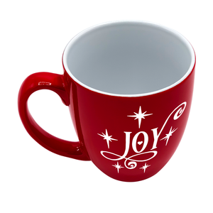 Joy 16oz Red Personalized Christmas Bistro Coffee Mug