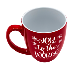 Joy to the World 16oz Red Personalized Christmas Bistro Coffee Mug