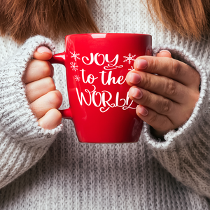 Joy to the World 16oz Red Personalized Christmas Bistro Coffee Mug