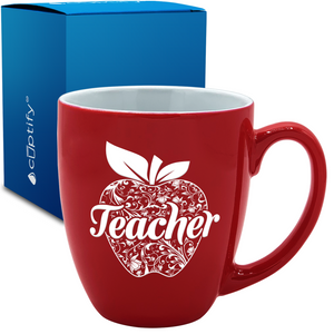 Teacher Apple 16oz Personalized Bistro Coffee Mug