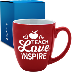 Teach Love Inspire 16oz Personalized Bistro Coffee Mug