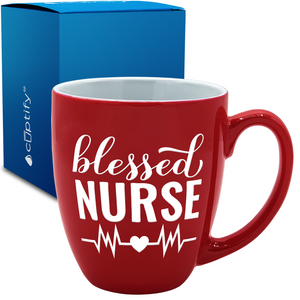 Blessed Nurse 16oz Personalized Bistro Coffee Mug