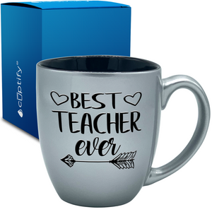 Best Teacher Ever Arrow 16oz Personalized Bistro Coffee Mug