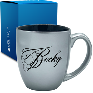 Personalized Decorative Script 16oz Bistro Coffee Mug
