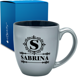 Personalized Ultramodern Initial and Name 16oz Bistro Coffee Mug