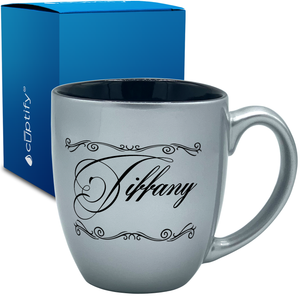 Personalized Scroll Script 16oz Bistro Coffee Mug