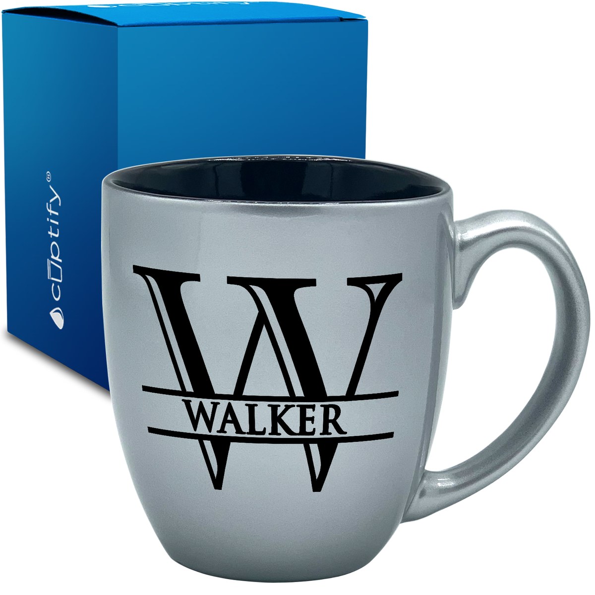 Personalized Split Script 16oz Bistro Coffee Mug