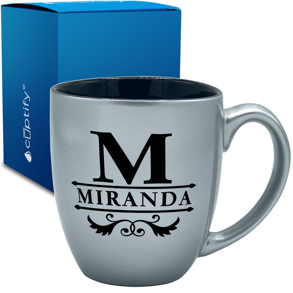 Personalized Initial Style 16oz Bistro Coffee Mug