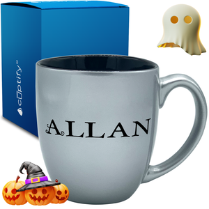 Personalized Eerie Halloween Font 16oz Bistro Coffee Mug