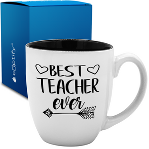 Best Teacher Ever Arrow 16oz Personalized Bistro Coffee Mug