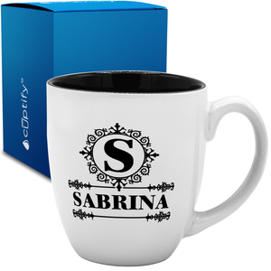 Personalized Ultramodern Initial and Name 16oz Bistro Coffee Mug