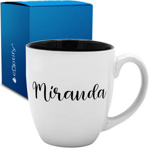 Personalized Miranda Style 16oz Bistro Coffee Mug