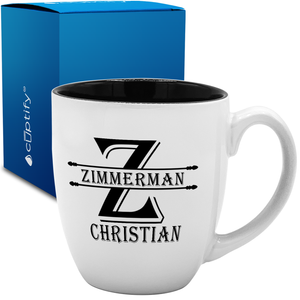 Personalized Initial Block 16oz Bistro Coffee Mug