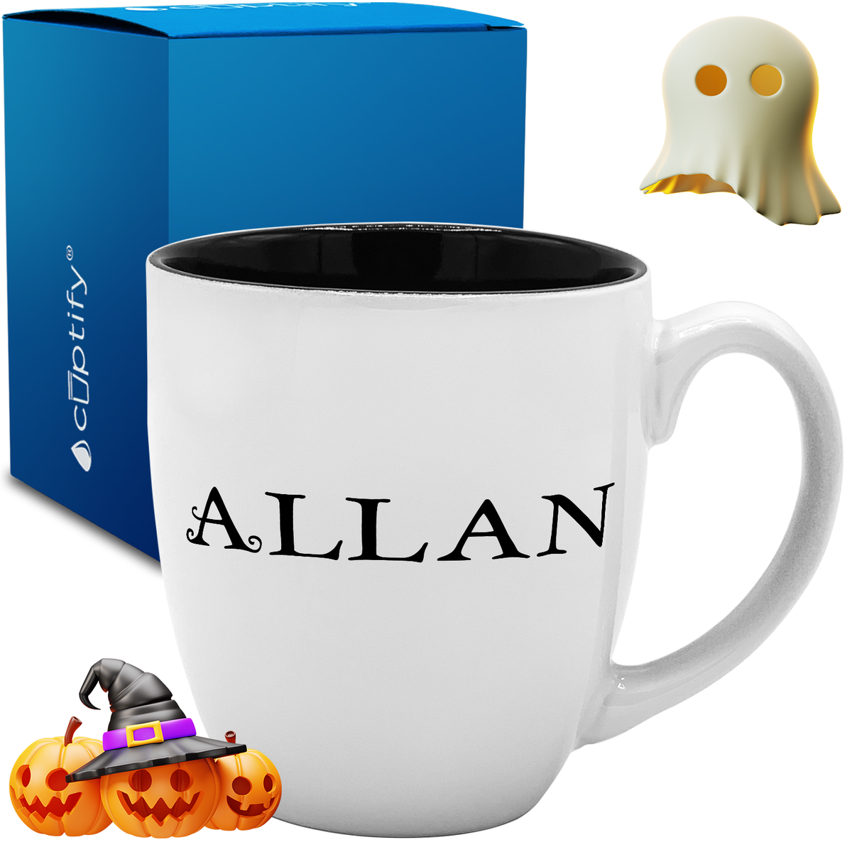 Personalized Eerie Halloween Font 16oz Bistro Coffee Mug