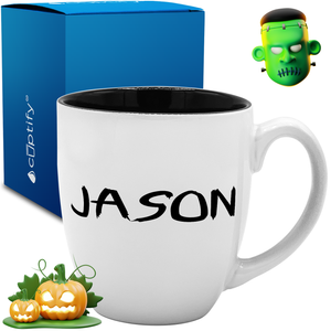 Personalized Scary Halloween Font 16oz Bistro Coffee Mug