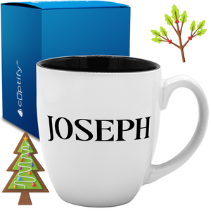 Personalized Merry Christmas Font 16oz Bistro Coffee Mug