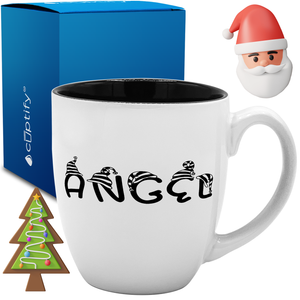 Personalized Elfen Christmas Font 16oz Bistro Coffee Mug