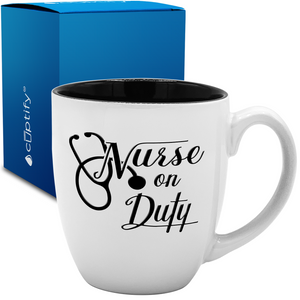 Nurse on Duty 16oz Personalized Bistro Coffee Mug