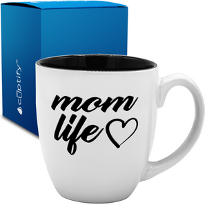 Mom Live Heart 16oz Personalized Bistro Coffee Mug