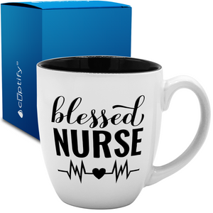 Blessed Nurse 16oz Personalized Bistro Coffee Mug