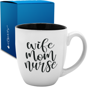 Wife Mom Nurse 16oz Personalized Bistro Coffee Mug