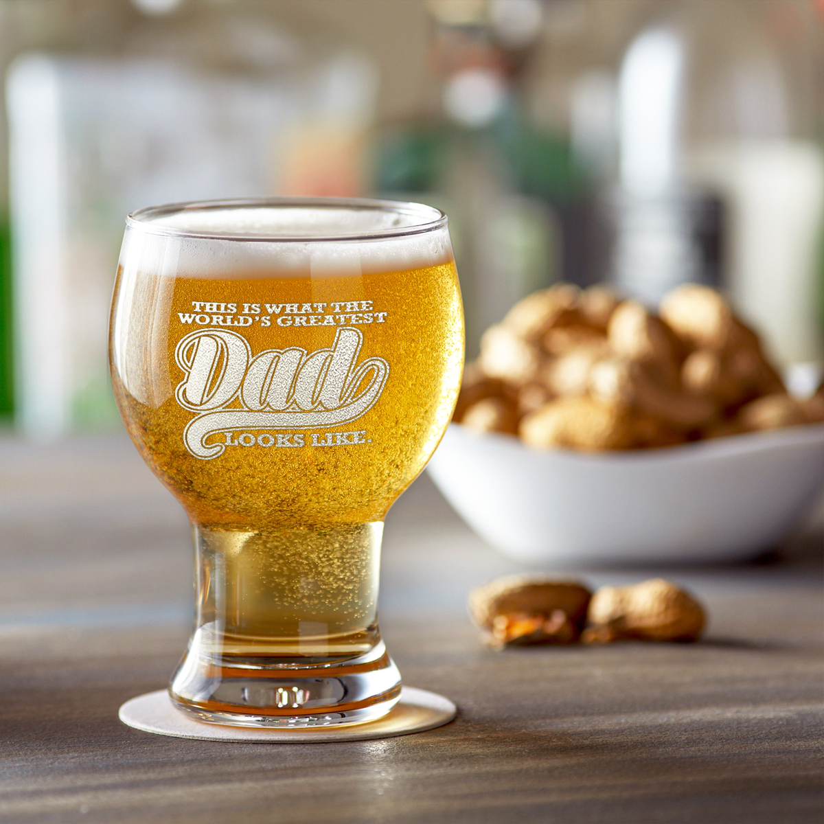 The World's Greatest Dad on 16oz Craft Master Glass