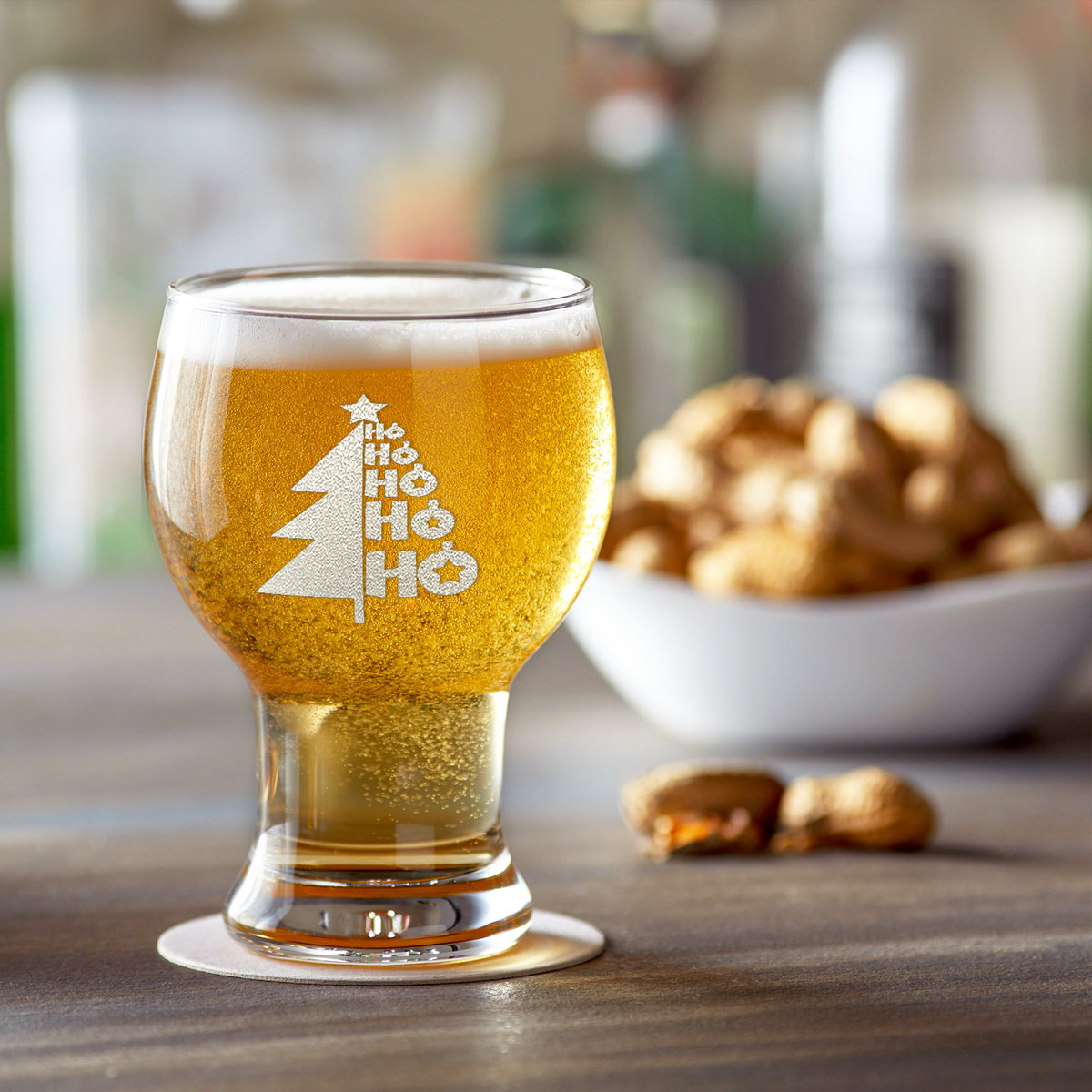 Ho Ho Ho Christmas Tree 16oz Craft Master Glass