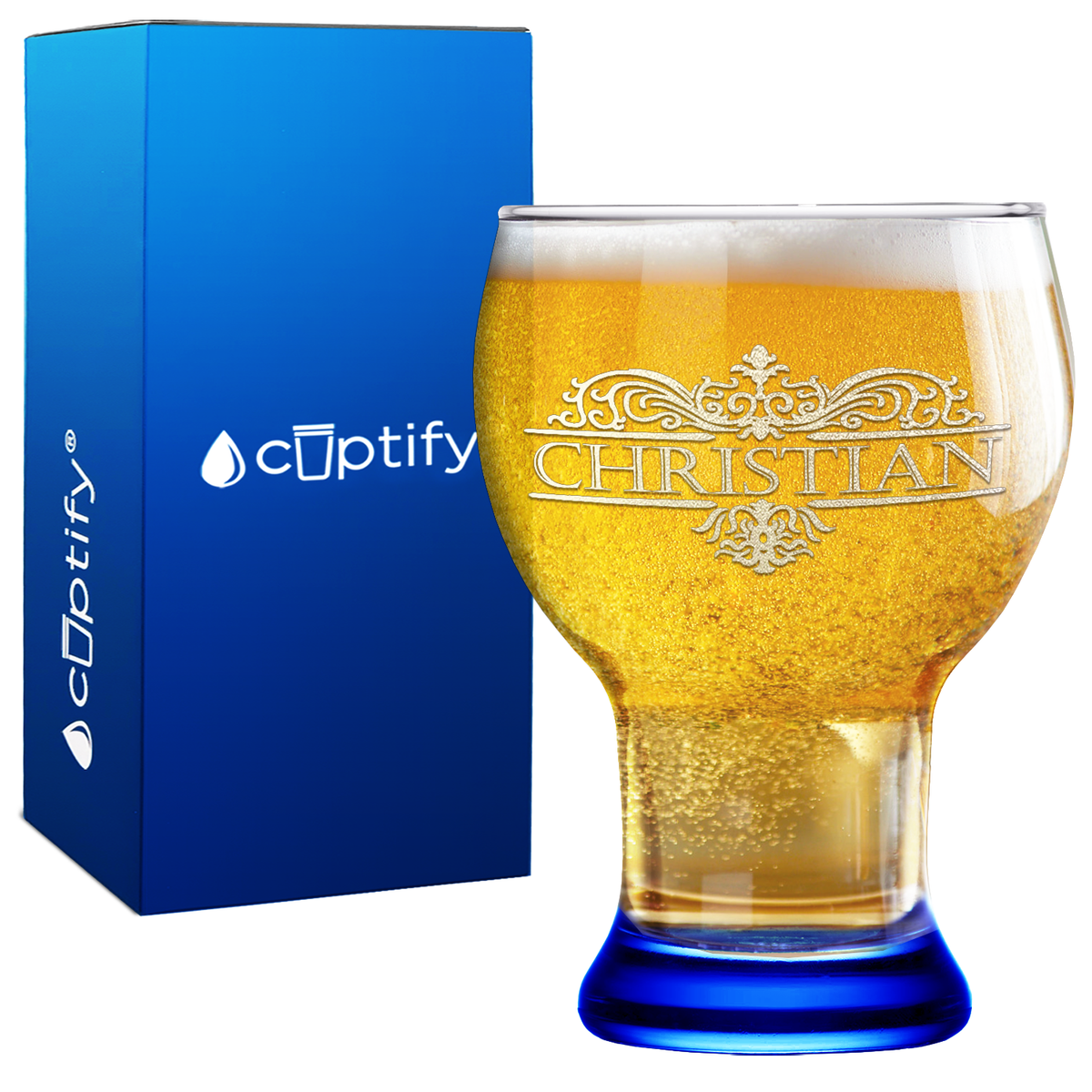 Personalized Vestige Etched 16 oz Craft Master Beer Glass