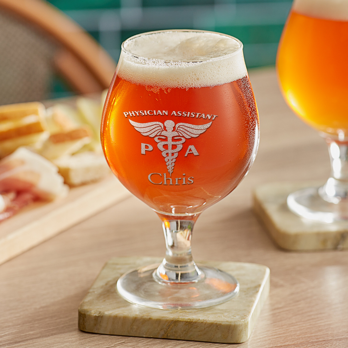 Personalized PA Physician Assistant on 16oz Belgian Beer Glass