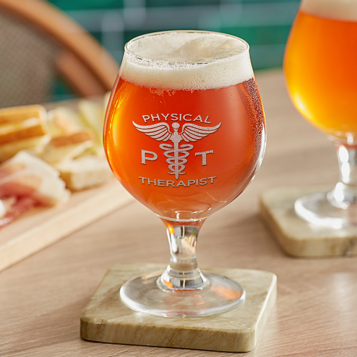 PT Physical Therapist on 16oz Belgian Beer Glass