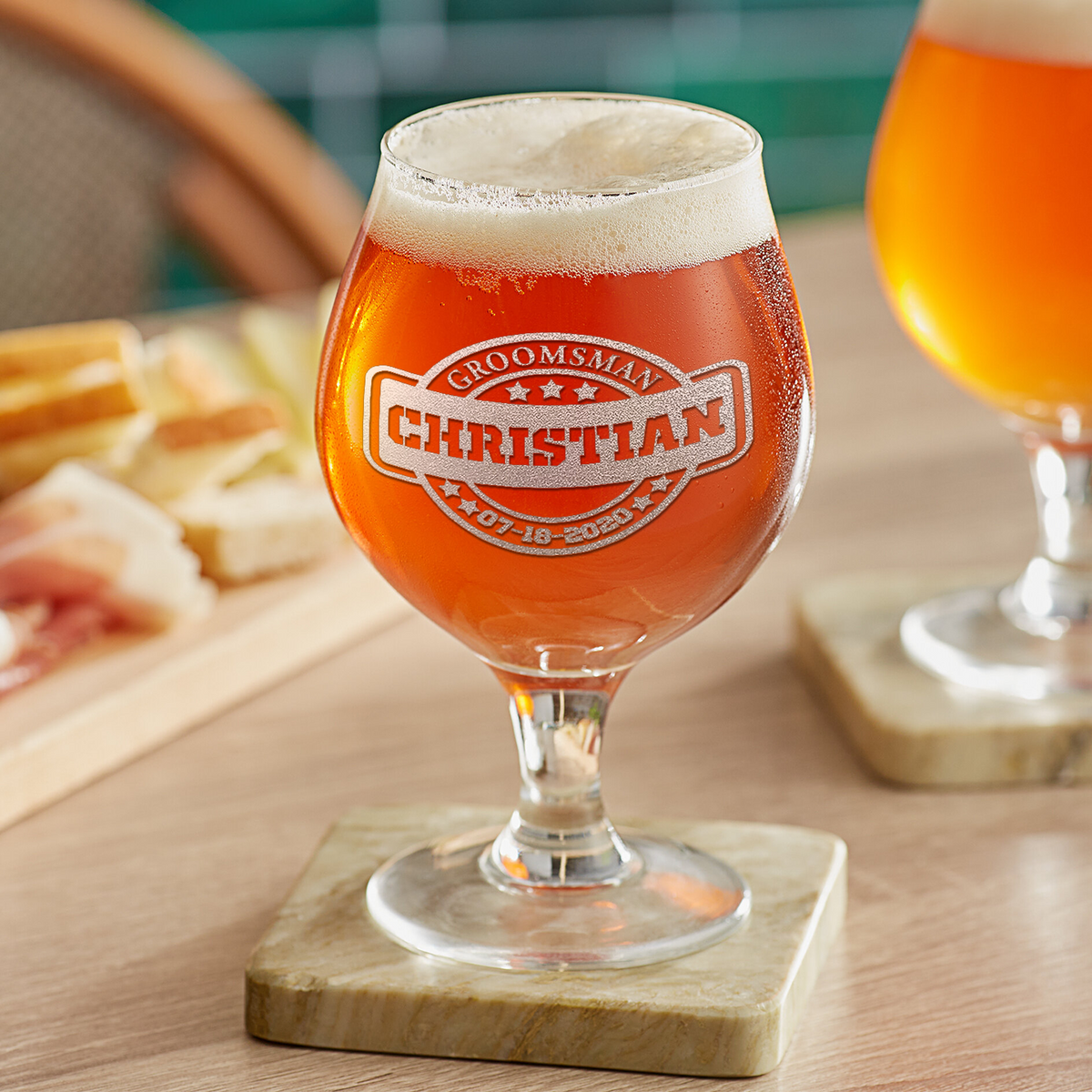 Personalized Groomsman Beer Belgian Glass