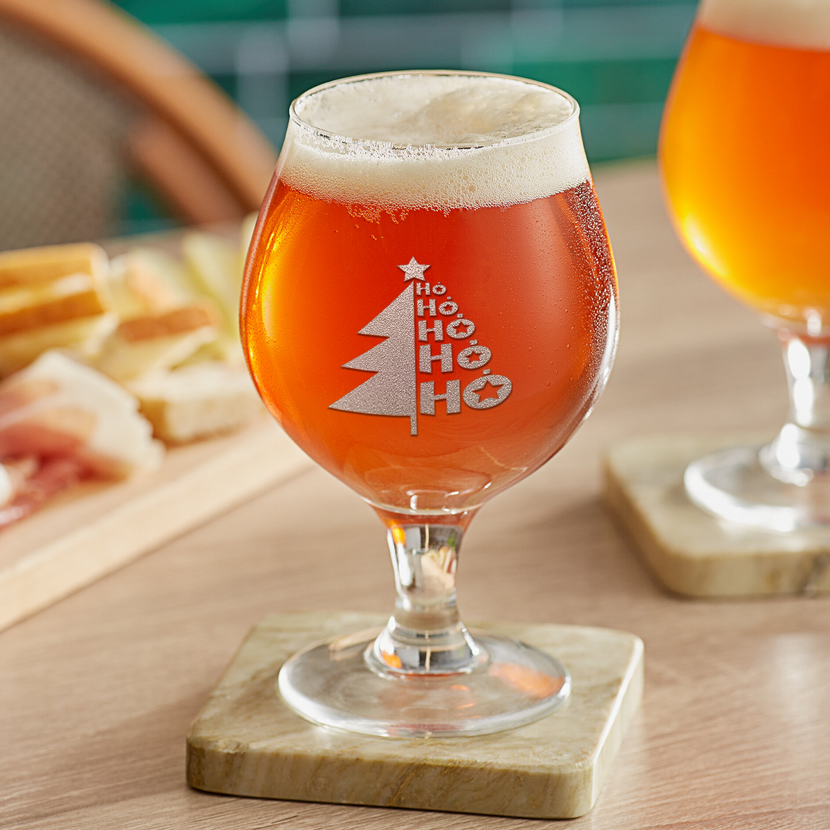 Ho Ho Ho Christmas Tree 16oz Belgian Beer Glass