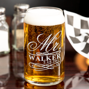Personalized Mr. Swirls Beer Can Glass