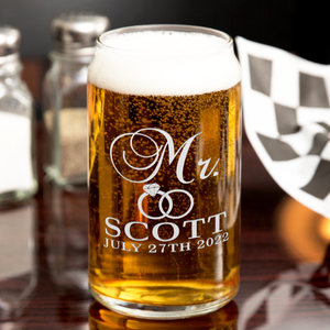 Personalized Mr. Knot Beer Can Glass