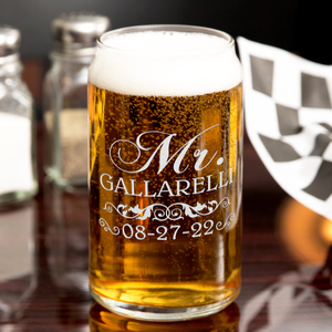 Personalized Mr. Classic Beer Can Glass
