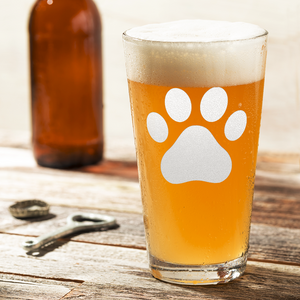 Paw Print Beer Pint Glass