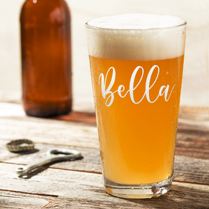 Personalized Bella Style 16oz Beer Pint Glass