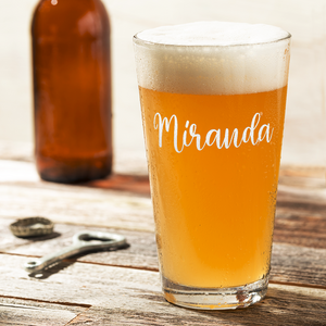 Personalized Miranda Style 16oz Beer Pint Glass