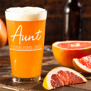 Aunt Established Customized 16oz Beer Pint Glass