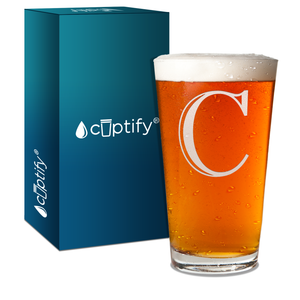 Monogram Initial C Beer Glass Pint