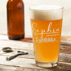 Personalized Bridesmaid Beer Pint Glass