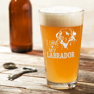 I Love my Labrador Beer Pint Glass