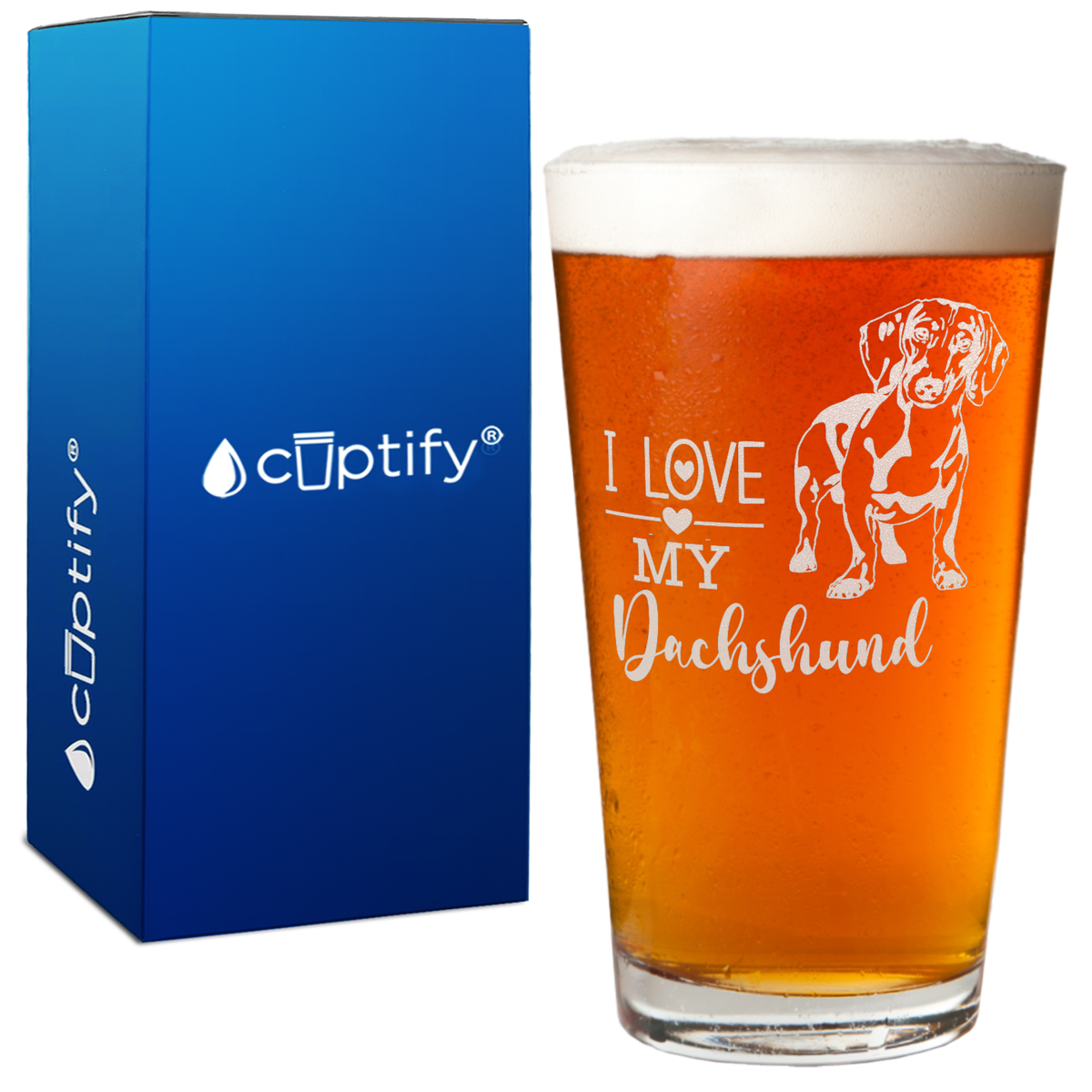 I Love my Dachshund Beer Pint Glass