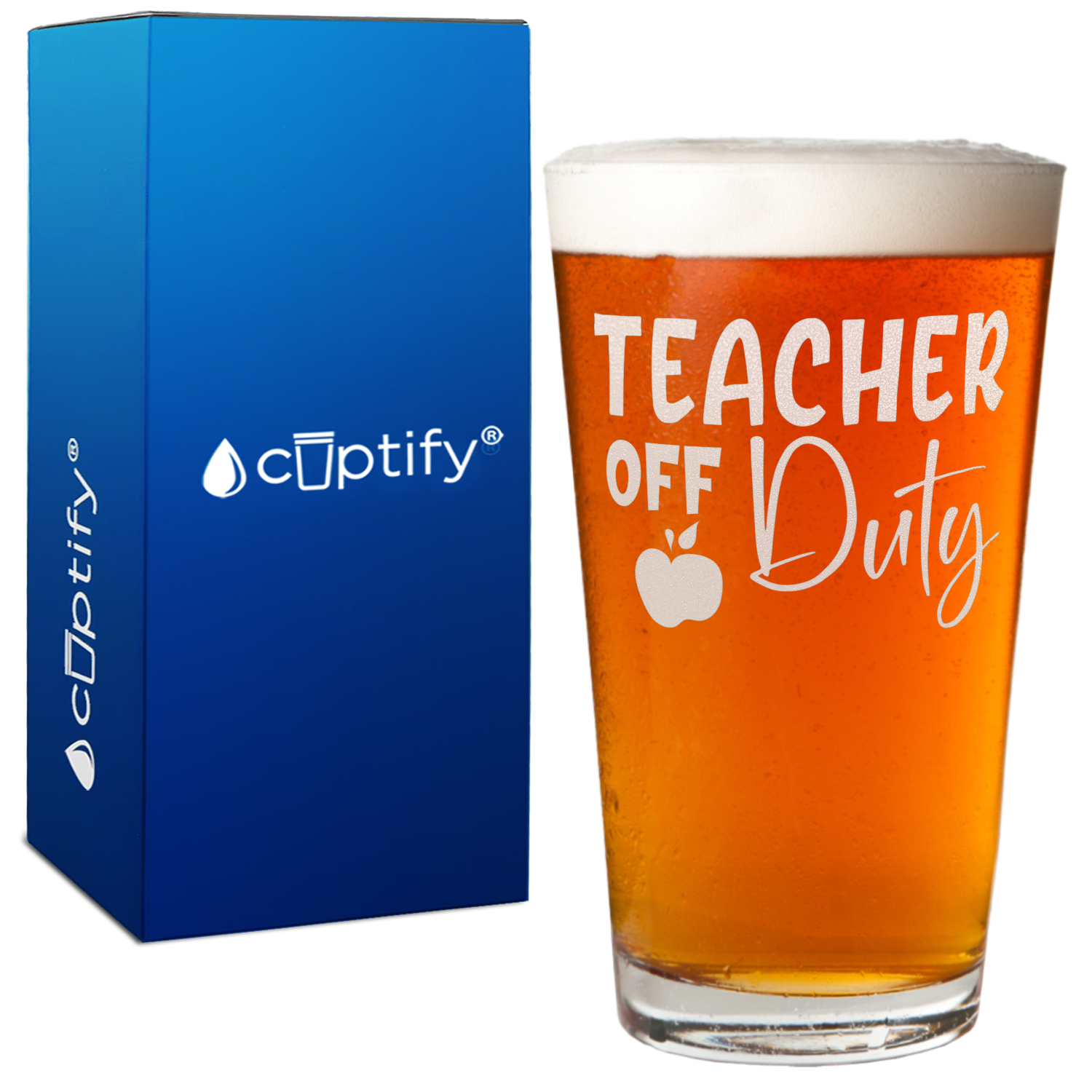 Teacher Off Duty 16oz Beer Pint Glass