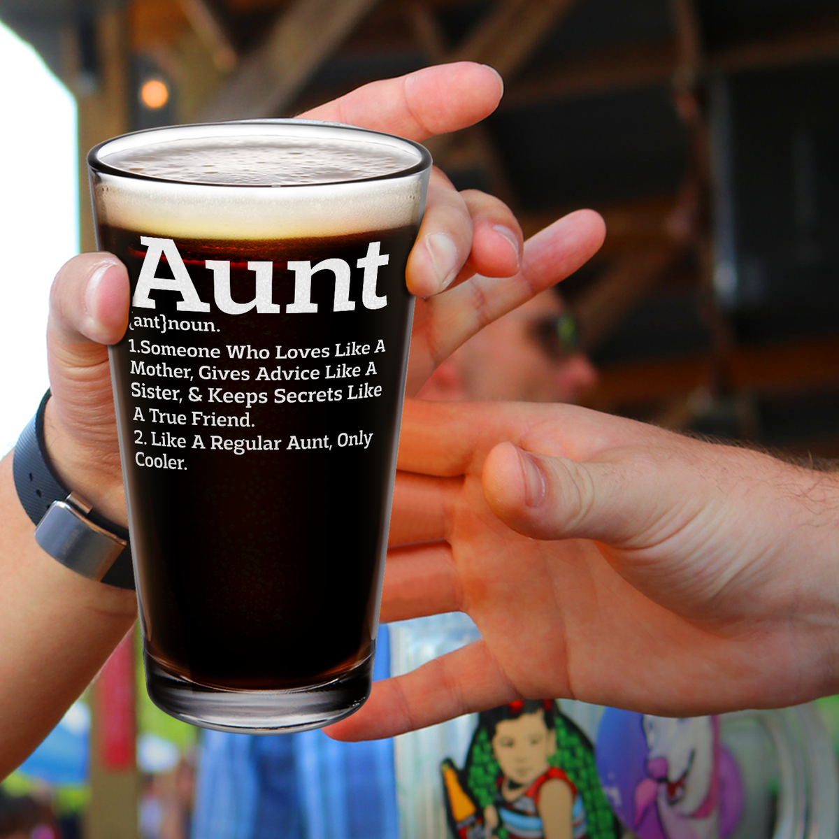 Aunt Definition 16oz Beer Pint Glass