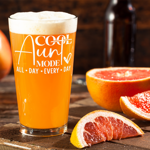 Cool Aunt Mode  16oz Beer Pint Glass